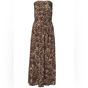 Strapless Animal Print Dress